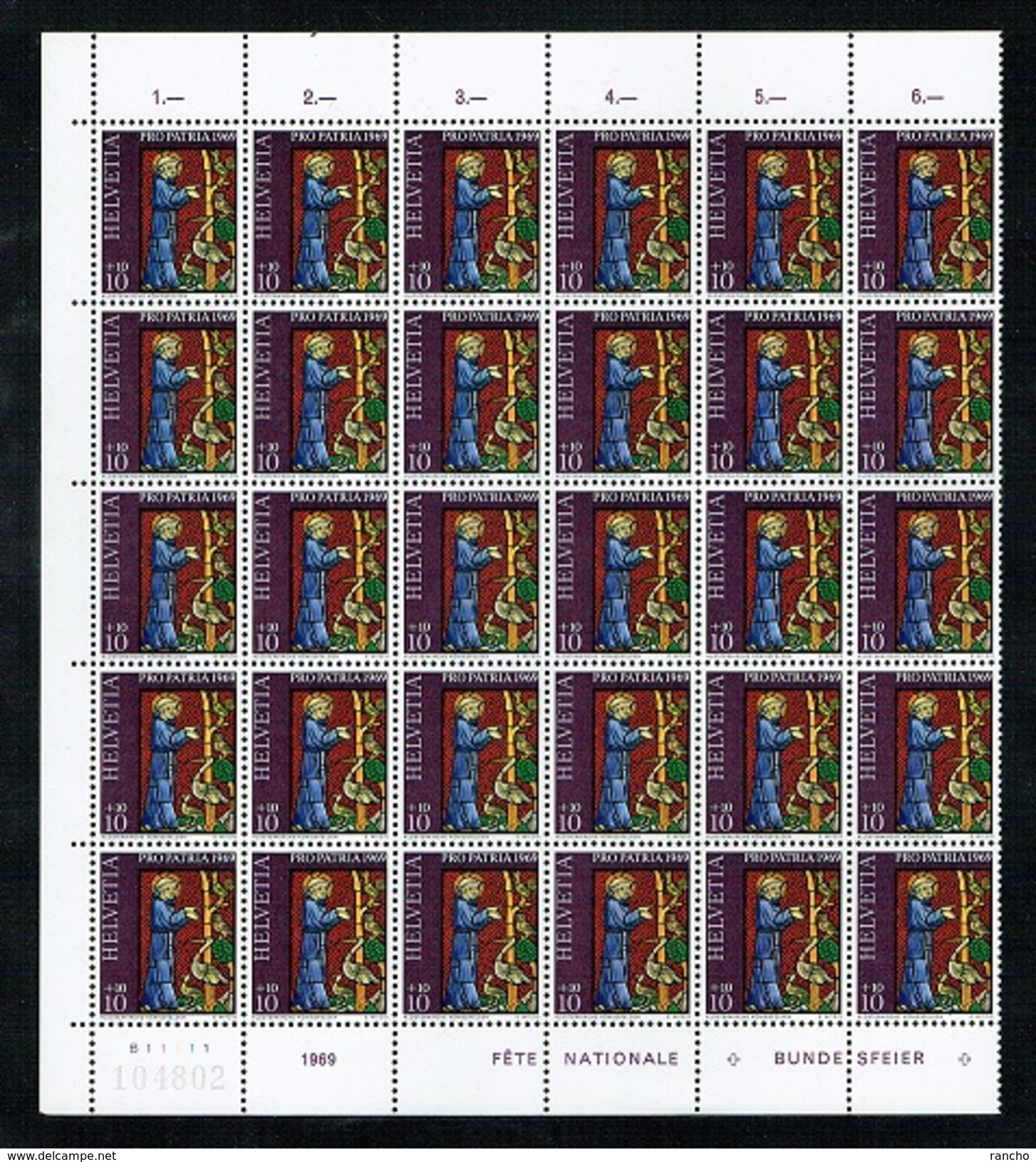 ** PRO/P.1969 SERIE 4xPLANCHES 30xTIMBRES NEUFS C/.S.B.K. Nr:B142/B145. Y&TELLIER Nr:834/837. MICHEL Nr:902/905. ** - Nuovi