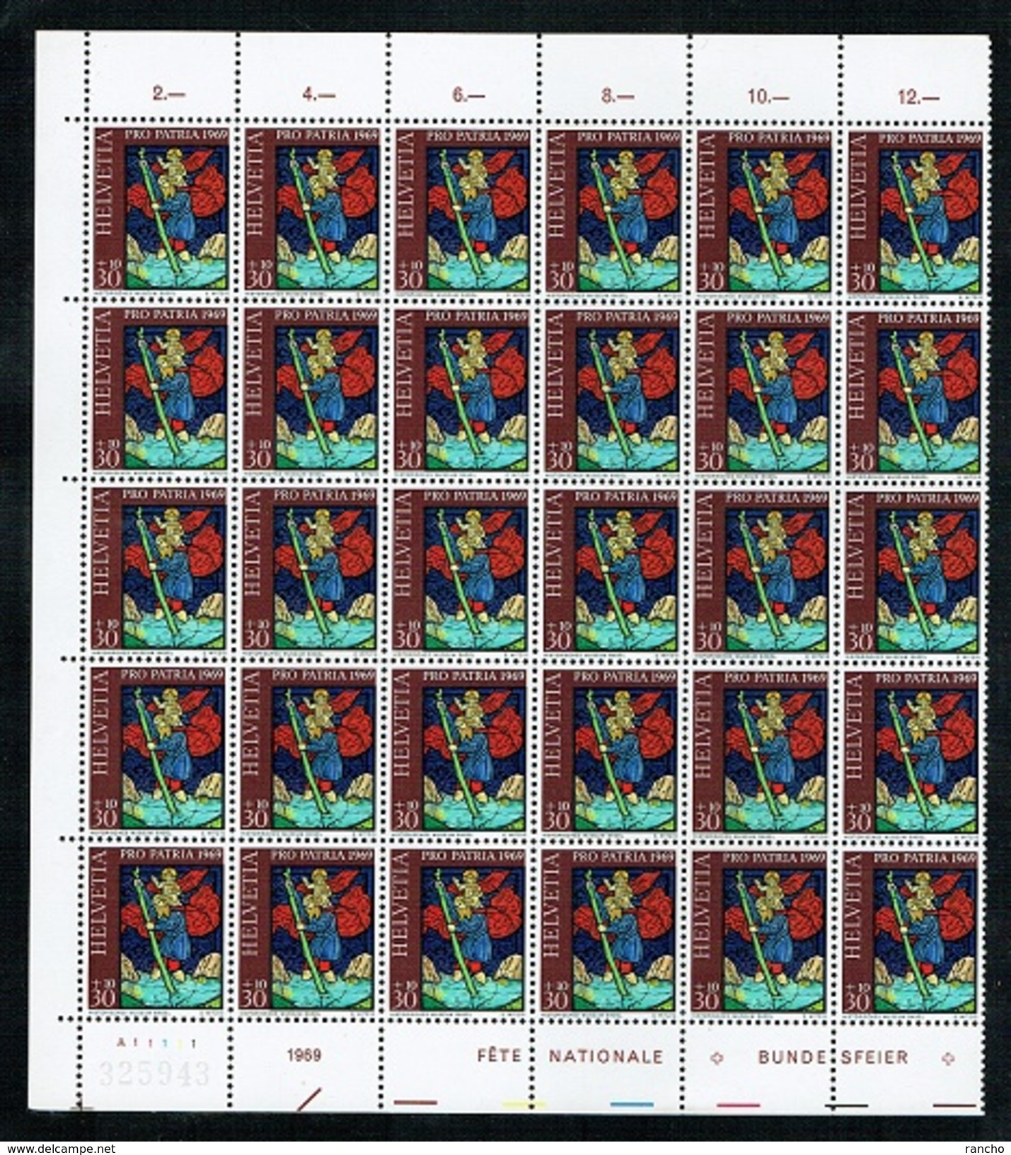 ** PRO/P.1969 SERIE 4xPLANCHES 30xTIMBRES NEUFS C/.S.B.K. Nr:B142/B145. Y&TELLIER Nr:834/837. MICHEL Nr:902/905. ** - Nuovi