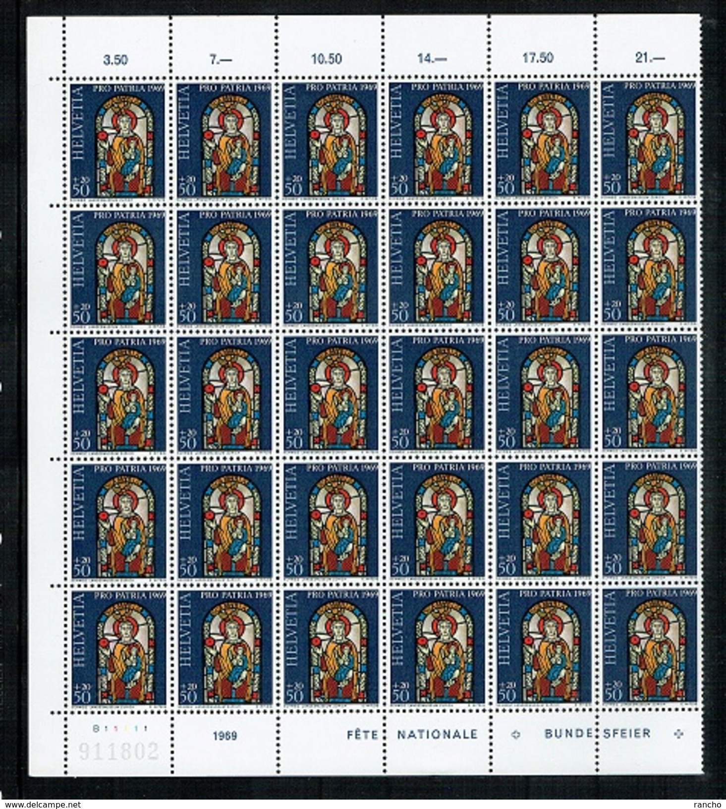 ** PRO/P.1969 SERIE 4xPLANCHES 30xTIMBRES NEUFS C/.S.B.K. Nr:B142/B145. Y&TELLIER Nr:834/837. MICHEL Nr:902/905. ** - Ungebraucht