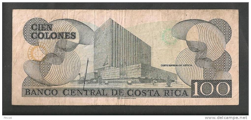 COSTA RICA 100 COLONES 1992 BANCONOTA CIRCOLATA - Costa Rica