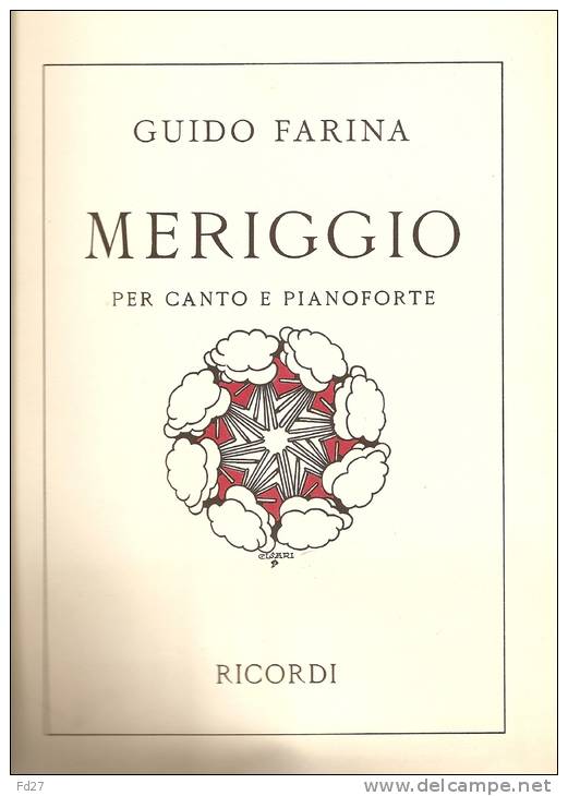 PARTITION DE GUIDO FARINA: MERIGGIO PER CANTO E PIANOFORTE - D-F