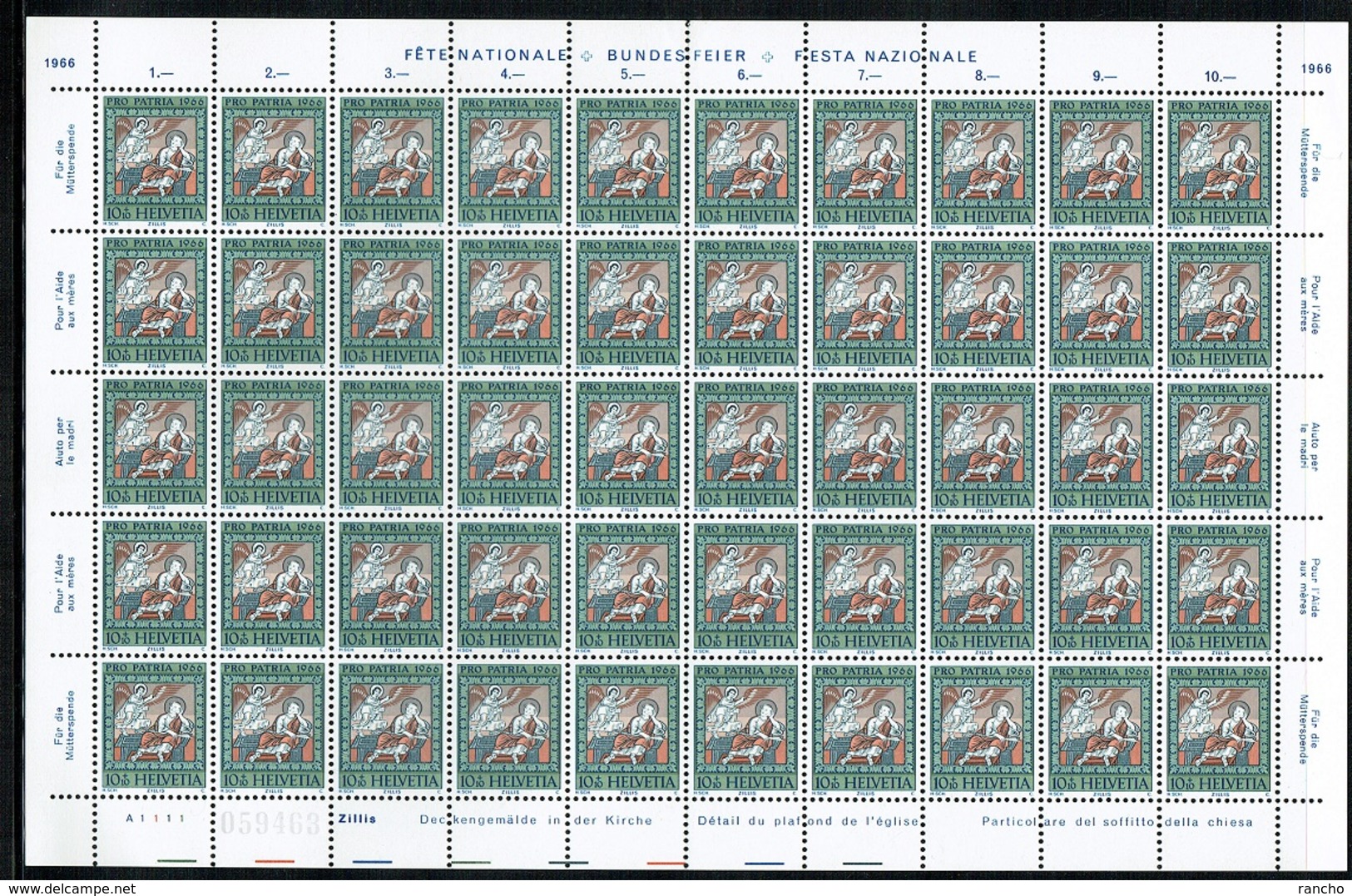 ** PRO/P. 1966 SERIE 5xPLANCHES 50xTIMBRES NEUFS C/.S.B.K. Nr:B128/B132. Y&TELLIER Nr:769/773.MICHEL Nr:836/840. ** - Ungebraucht