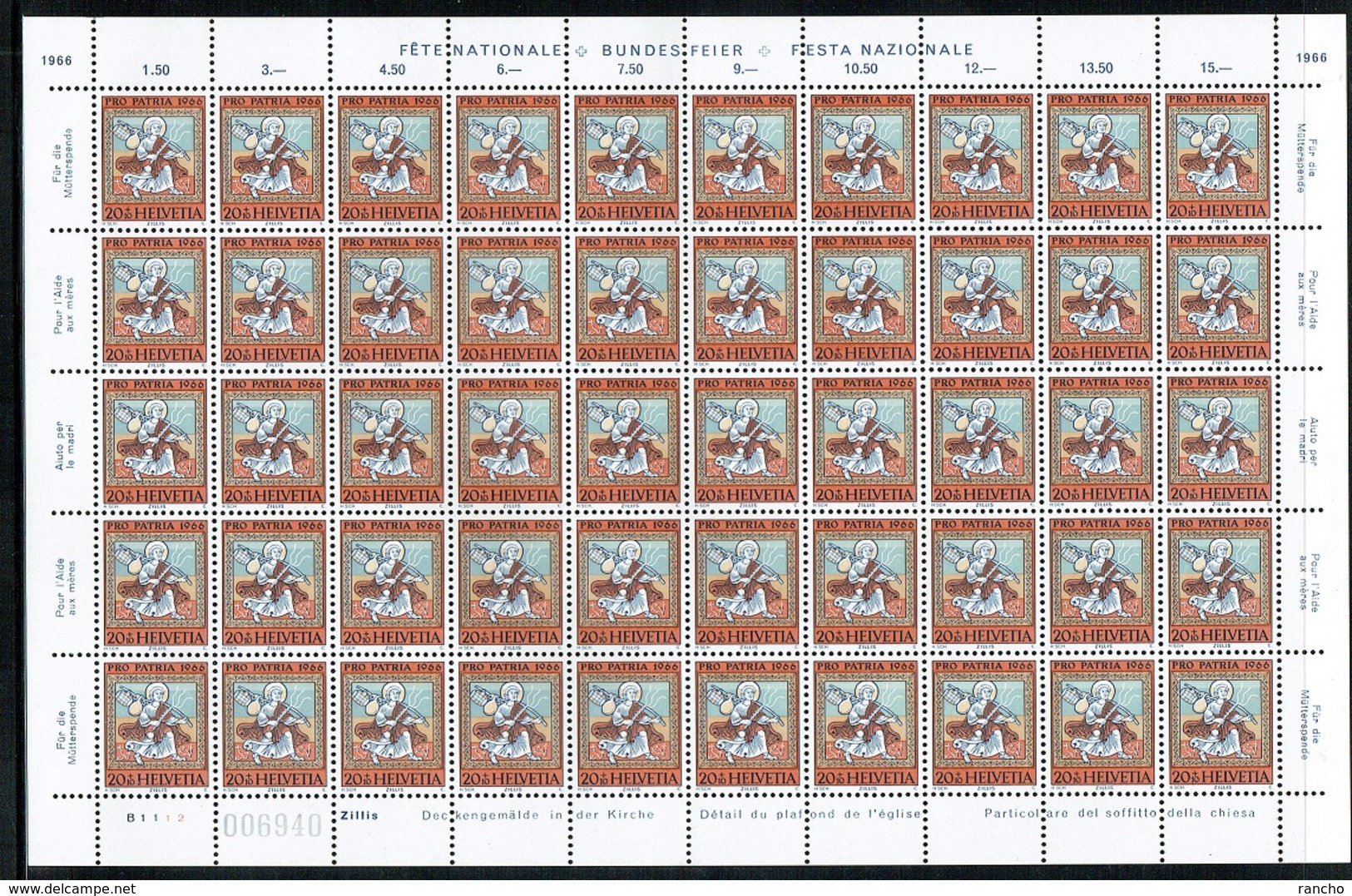 ** PRO/P. 1966 SERIE 5xPLANCHES 50xTIMBRES NEUFS C/.S.B.K. Nr:B128/B132. Y&TELLIER Nr:769/773.MICHEL Nr:836/840. ** - Ungebraucht