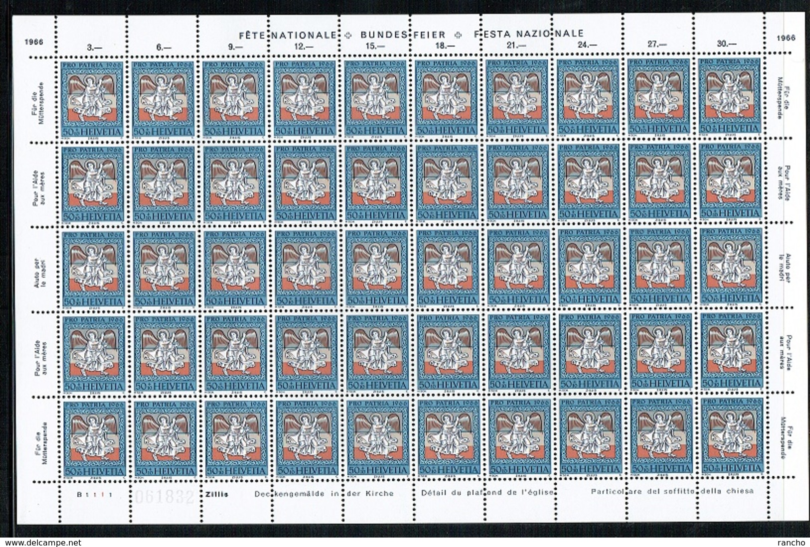 ** PRO/P. 1966 SERIE 5xPLANCHES 50xTIMBRES NEUFS C/.S.B.K. Nr:B128/B132. Y&TELLIER Nr:769/773.MICHEL Nr:836/840. ** - Neufs