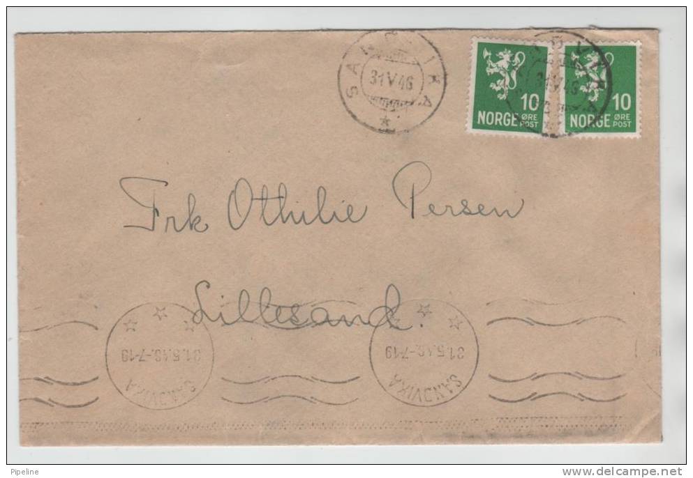 Norway Cover Sandvika 31-5-1946 - Lettres & Documents