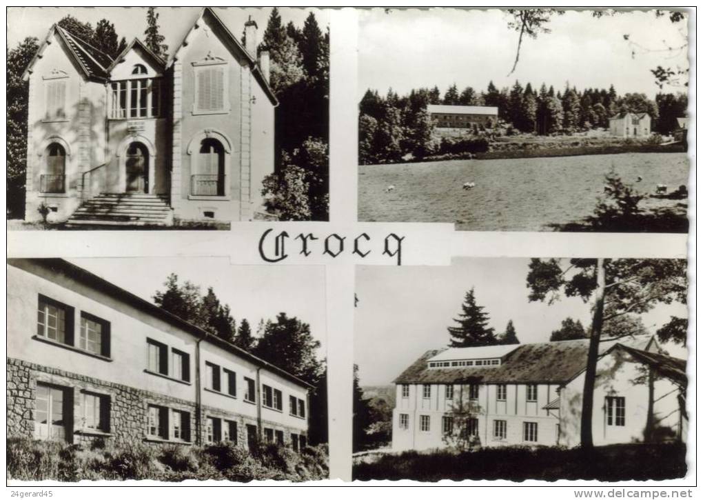 CPSM CROCQ (Creuse) - 4 Vues : Colonie De Vacances Du Loiret - Crocq