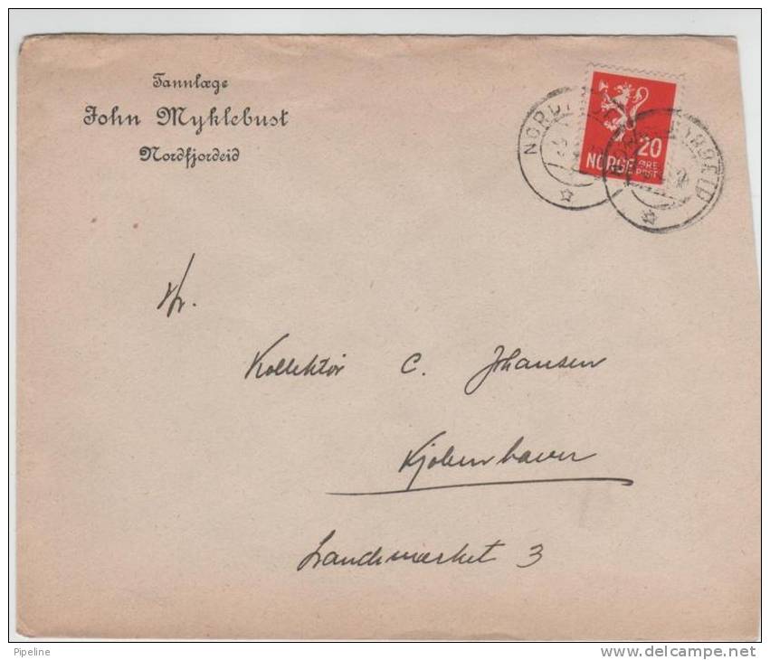 Norway Cover Sent To Denmark Nordfjordeid 3-3-1940 ??? - Covers & Documents