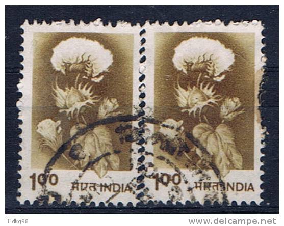 IND+ Indien 1980 Mi 820 Blume (Paar) - Used Stamps
