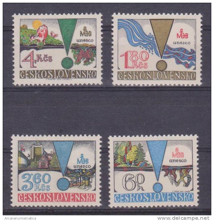 CHECOSLOVAQUIA 1.979 Serie Completa 4 Valores Y&T 2340/43 "UNESCO"  S-262 - Unused Stamps