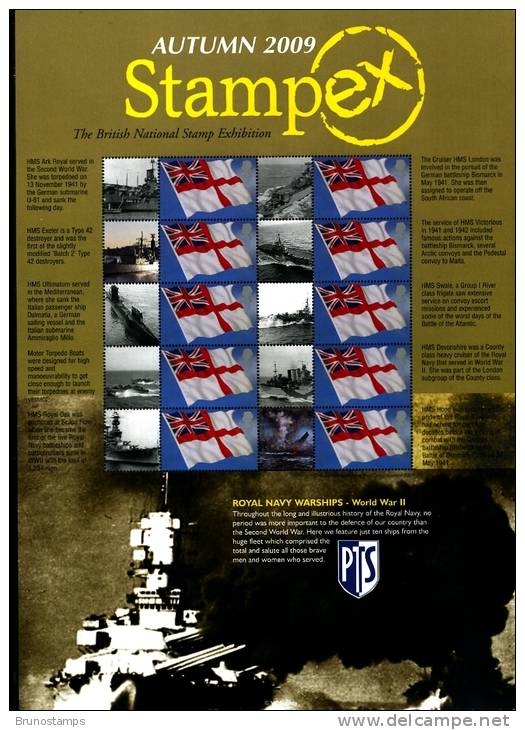 GREAT BRITAIN - 2009  SMILERS SHEET  STAMPEX AUTUMN - ROYAL NAVY - Feuilles, Planches  Et Multiples