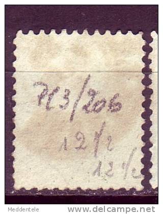 Belgique N°13 (dent 12.5x12.5)  Planche 3 N°206 - 1863-1864 Medaglioni (13/16)