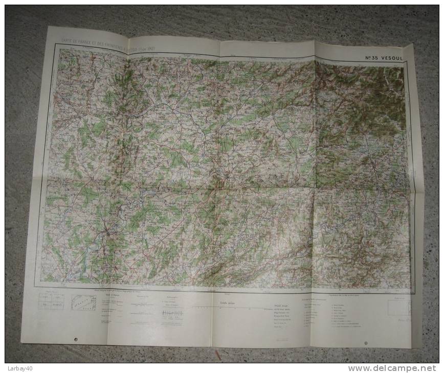 1 CARTE DE FRANCE ET DES FRONTIERES A 1/200000 Eme N° 35 Vesoul Type 1912 - Mapas Geográficas