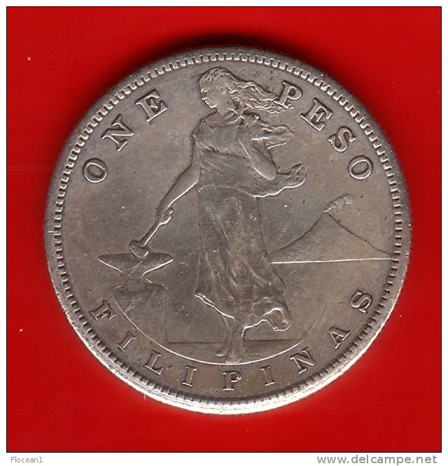**** PHILIPPINES - FILIPINAS - 1 PESO - ONE PESO 1908 - ARGENT - SILVER (LIRE NOTA) **** EN ACHAT IMMEDIAT !!! - Philippines
