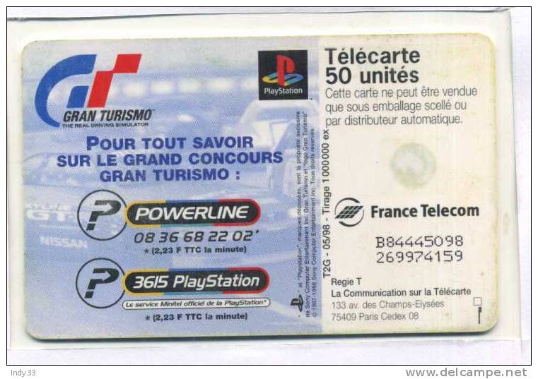 -  FRANCE TELECARTE . GRAN TURISMO . THE REAL DRIVING SIMULATOR . - Jeux