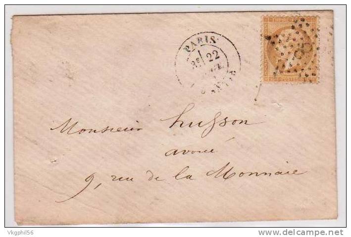 Enveloppe Oblitérée Du N°21 Avec étoile 8 - 1849-1876: Période Classique