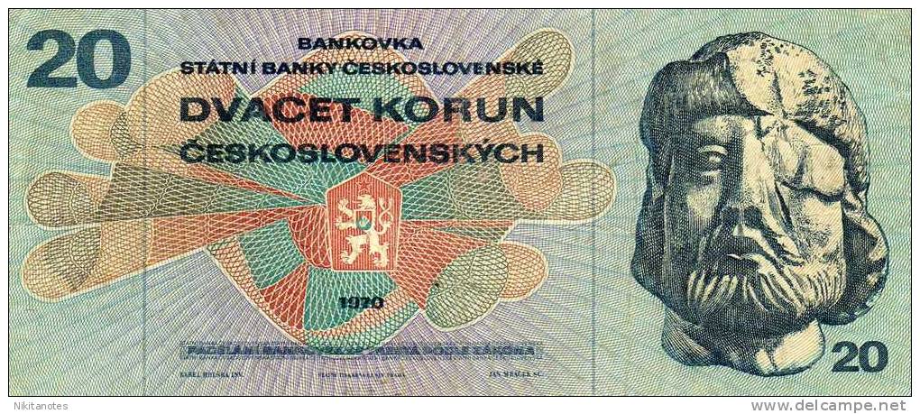 CZECHOSLOVAKIA CZECH REPUBLIC 20 KORUN 1970 P 92 - Cecoslovacchia