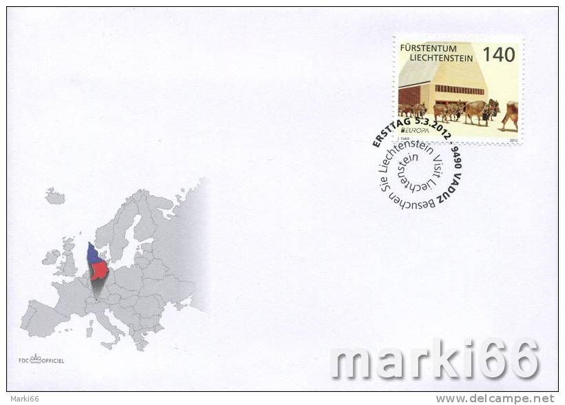 Liechtenstein - 2012 - Europa CEPT, Visit Liechtenstein - FDC (first-day Cover) - Briefe U. Dokumente