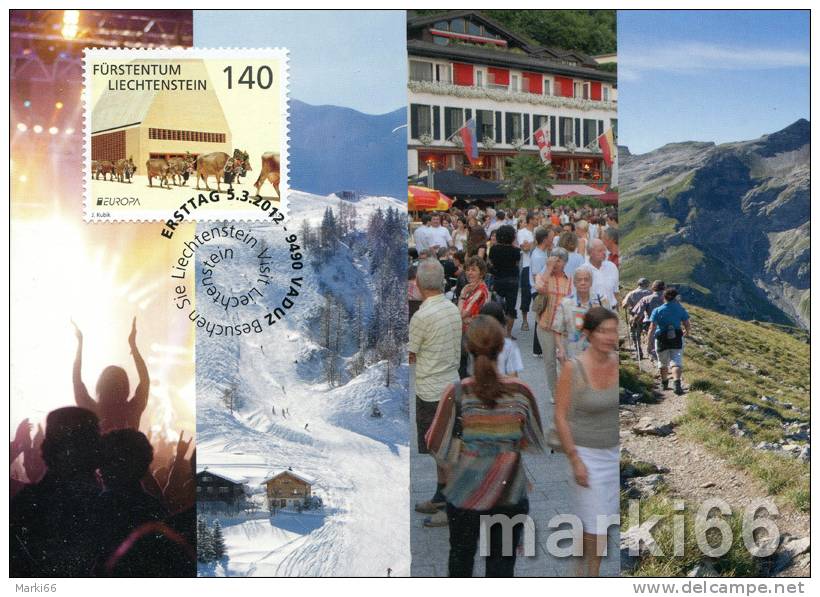Liechtenstein - 2012 - Europa CEPT, Visit Liechtenstein - Maxi-card - Brieven En Documenten