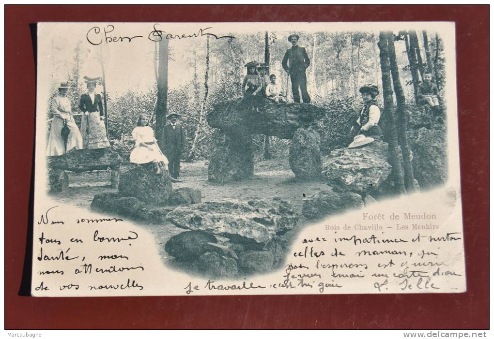 1 CP Forêt De Meudon, Bois De Chaville, Les Menhirs, Animée, Enfant - Dolmen & Menhirs