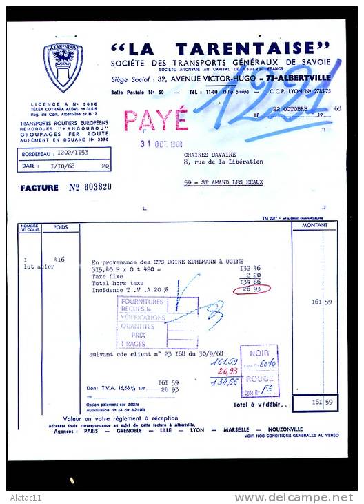 ALBERTVILLE     -   LA    TARENTAISE      1968 - Transport