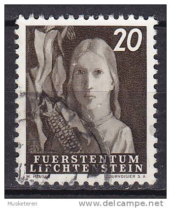 Liechtenstein 1951 Mi. 292      20 Rp Mädchen Mit Maiskolben - Gebruikt