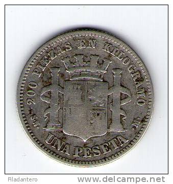 GOBIERNO PROVISIONAL  1 PESETA 1869 LEYENDA ESPAÑA      NL138 - Sammlungen