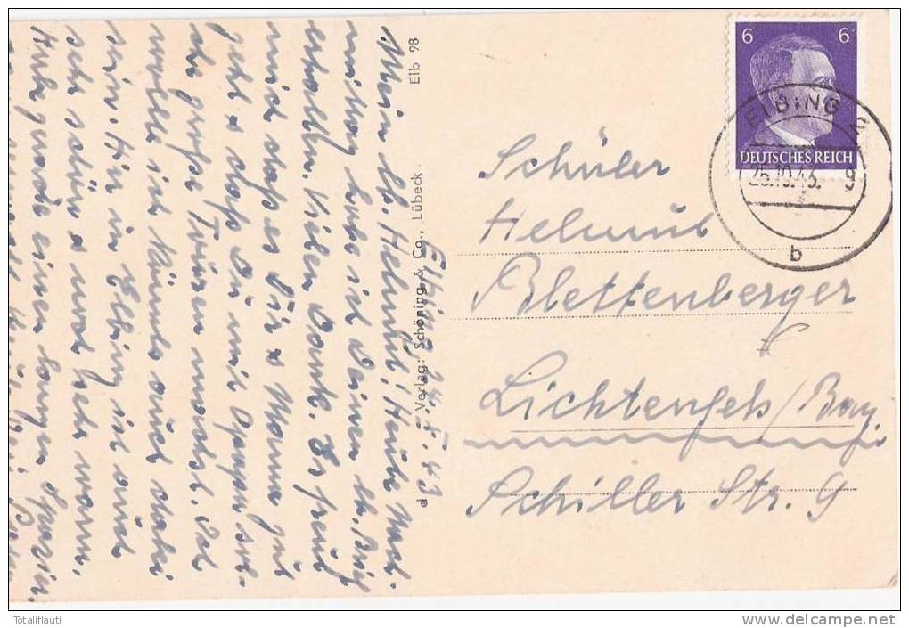 Elbing Patrizierhäuser Spieringstrasse Belebt Oldtimer Elblag 25.10.1943 Gelaufen - Westpreussen