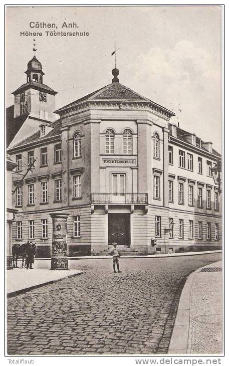 Köthen Anhalt Höhere Töchterschule Belebt Litfaßsäule 5.10.1932 TOP-Erhaltung - Koethen (Anhalt)