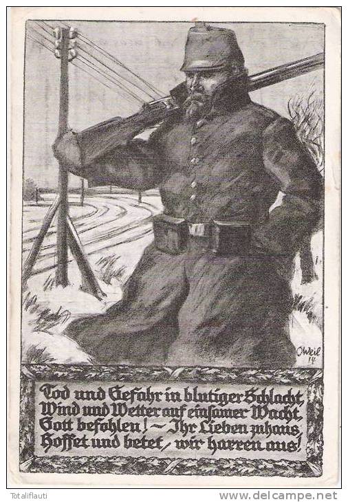 Soldat M Landwehr Tschako Auf Wacht In Winterlicher Weite Hamburg Er Opfertag 1. Nov.1915 Für Weihnachtsgaben An Unsere - Materiaal