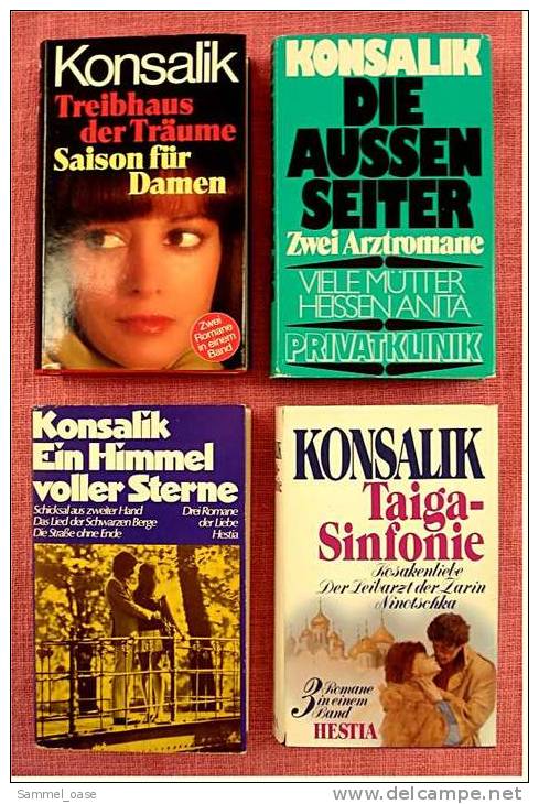 4 Konsalik Bücher = 10 Romane - gebundene Ausgaben , Kosakenliebe , Der Leibarzt der Zarin