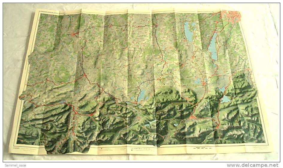 Ca. 1955 - Aral BV-Tourenkarte Oberbayern ( Westlicher Teil Mit Allgäu ) - Maßstab : 1 : 150.000 - Maps Of The World