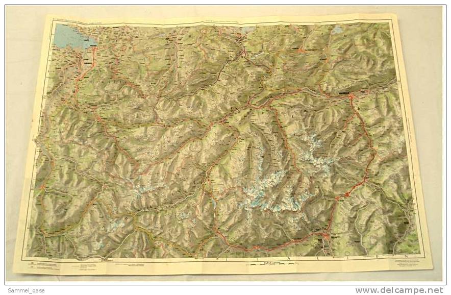 Ca. 1955 - Aral BV-Tourenkarte Tirol  -  Vorarlberg ( Westlicher Teil ) - Maßstab : 1 : 200.000 - Wereldkaarten