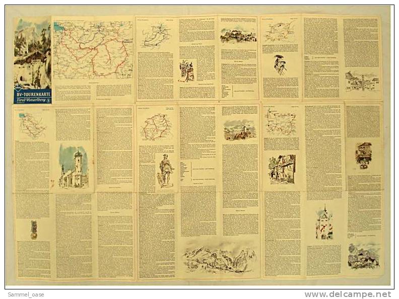 Ca. 1955 - Aral BV-Tourenkarte Tirol  -  Vorarlberg ( Westlicher Teil ) - Maßstab : 1 : 200.000 - Wereldkaarten