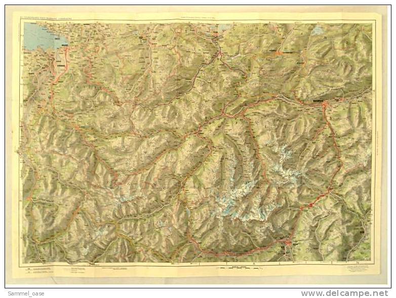 Ca. 1955 - Aral BV-Tourenkarte Tirol  -  Vorarlberg ( Westlicher Teil ) - Maßstab : 1 : 200.000 - Mappemondes