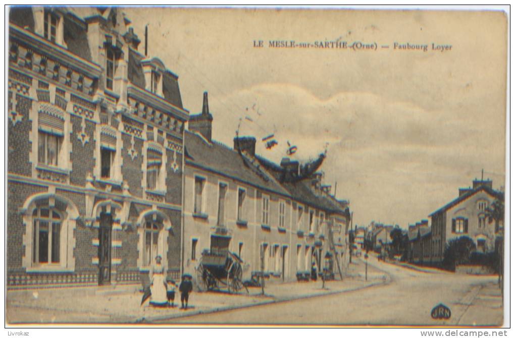 Orne (61), Le Mesle Sur Sarthe, Le Mele Sur Sarthe, Faubourg Loyer, A Circulé En 1914, CPA Animée - Le Mêle-sur-Sarthe