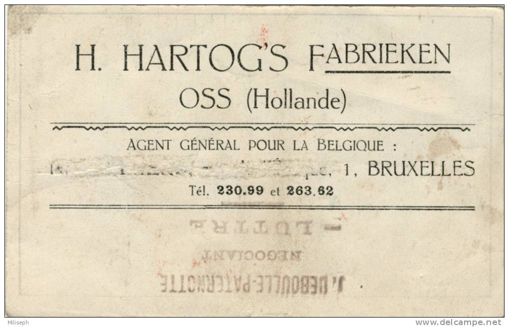 Chromo - SILSA - H. Hartog´s Fabrieken OSS Hollande - Cachet J. DEBOULLE PATERNOTTE Négociant - Luttre (2155) - Andere & Zonder Classificatie