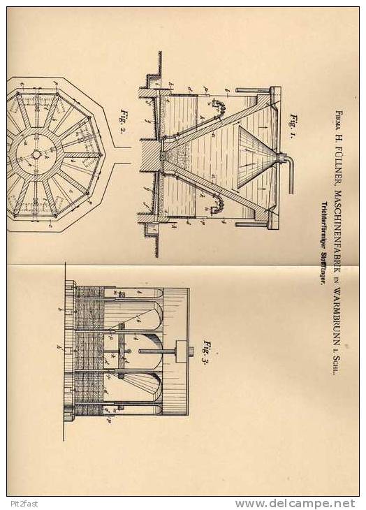 Original Patentschrift - H. Füllner In Warmbrunn I. Schlesien , 1900, Stoffänger !!! - Machines