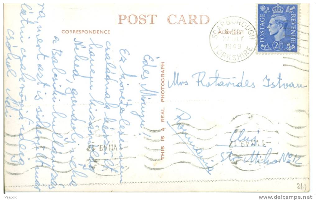 UNITED KINGDOM-ENGLAND-YORKSHIRE -SCARBOROUGH:ROUGH SEA,NORTH BAY-CIRCULATED-1949 - Scarborough