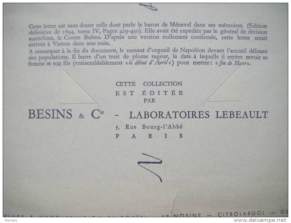 Collection Documents Autographes---lettre Adressee Par Napoleon A Marie-louise,a Son Retour De L'ile D'elbe- - Non Classés