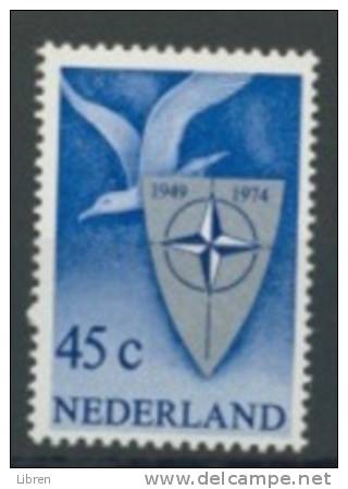 NETHERLANDS, PAYS BAS 1974 YV 1008 25th ANNI NATO, OTAN, NAVO. MNH, POSTFRIS, NEUF**. VERY FINE QUALITY. - 1974