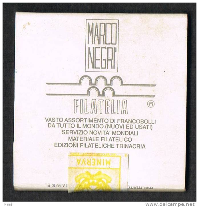 Italia Antichi Fiammiferi Integri Con Pubblicità Filatelia Marco Negrì Palermo Cm.5,00 X Cm.5,00 (2 Scansioni) - Matchboxes