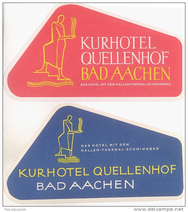 2 ETIQUETTES HOTELS ALLEMAGNE - BAD AACHEN - Etiketten Van Hotels