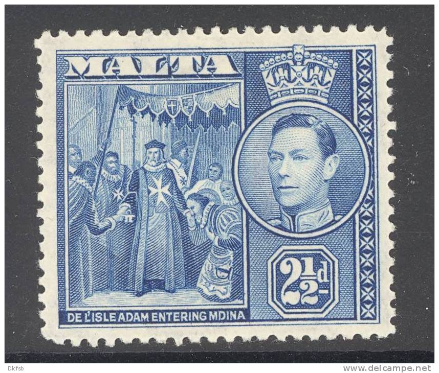 MALTA, 1938 2.5d Very Fine MM, Cat £5.50 - Malta (...-1964)