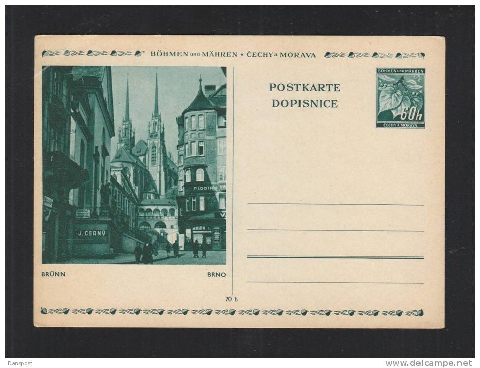 Czechoslovakia Stationery WWII Brno Unused - Postales