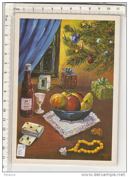 PO3096B# Illustrata T.ILIADIS - NATALE - CARTE DA GIOCO - VINO - GIOIELLI  No VG - Cartes à Jouer