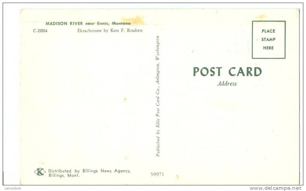USA, Madison River Near Ennis, Montana, Unused Postcard [P8526] - Autres & Non Classés