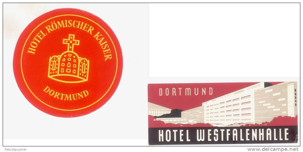 2 ETIQUETTES HOTELS ALLEMAGNE - DORTMUND - Etiketten Van Hotels