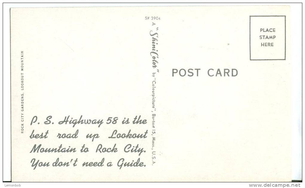 USA, Points Of Interest, Rock City Gardens, Lookout Mountain, Unused Postcard [P8534] - Chattanooga