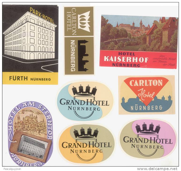 8 ETIQUETTES HOTELS ALLEMAGNE - NURNBERG - Hotel Labels