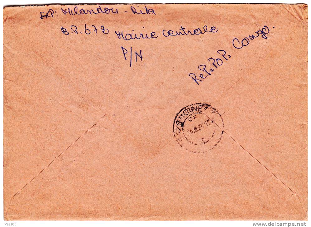 LETTER, 1983, COVER SENT TO ROMANIA, CONGO - Covers